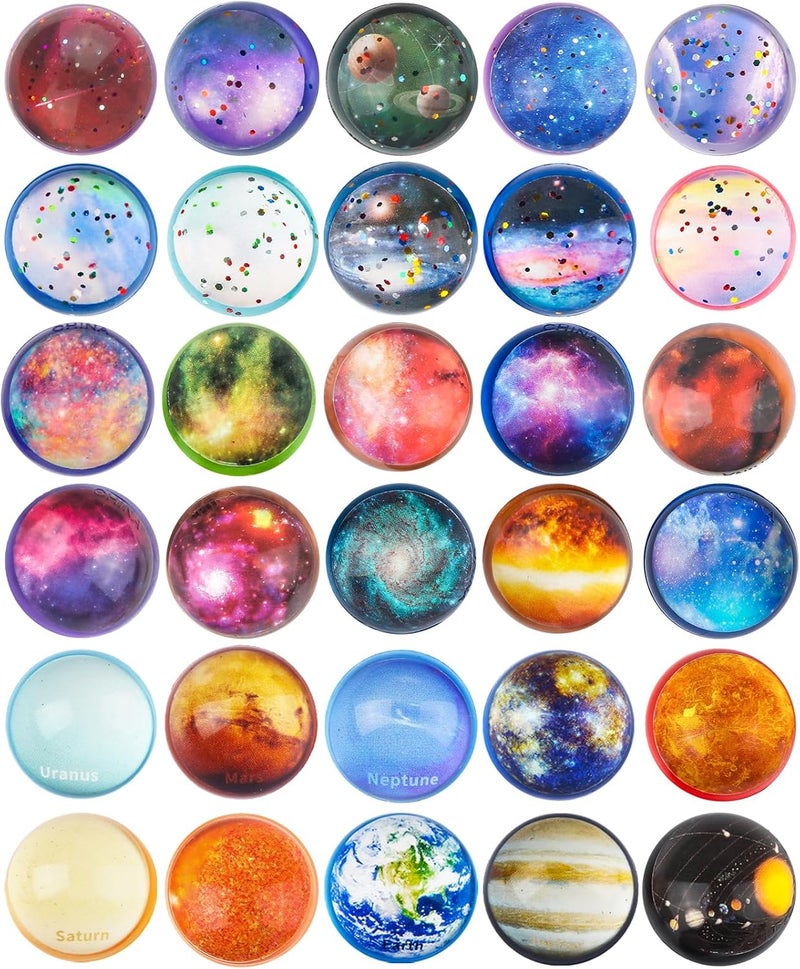 Ecoofor 24 Pieces Bouncy Balls 32mm Bounce Balls 6 Styles High Bouncing Balls Toys for Kids Party Favors Birthdays Gift Classroom - Image 1